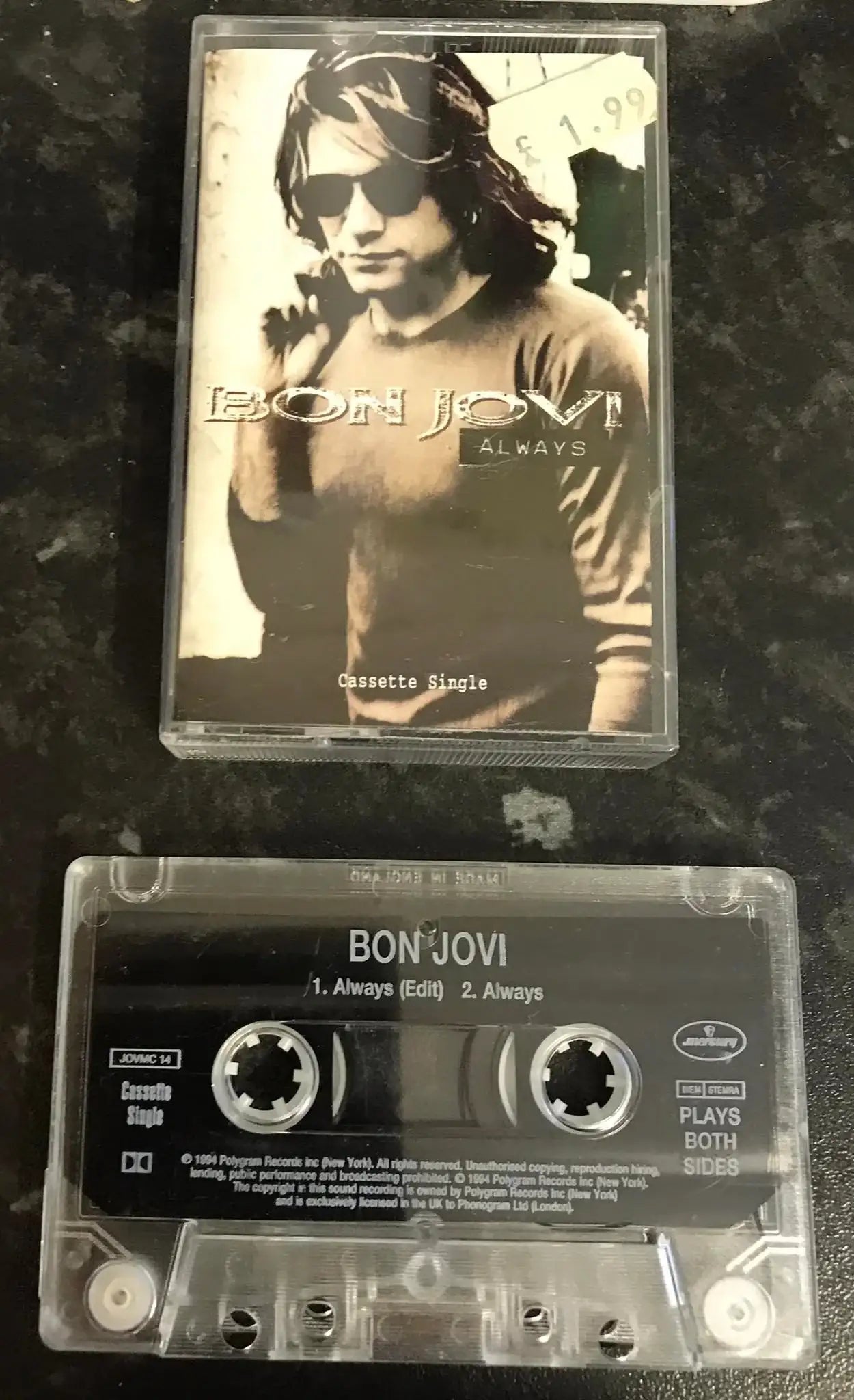 Bon Jovi, Always Single, MERCURY, JOVMC 14, Vintage Cassette Magretro