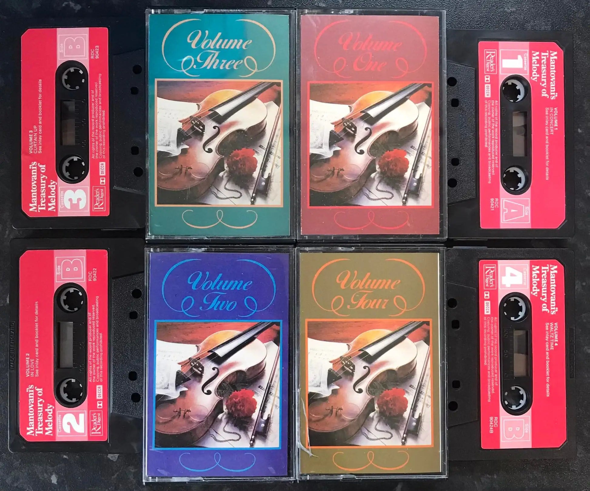 Mantovani's Treasury of Music, 4 Tape Set, rdc 90421, Vintage Cassette Magretro