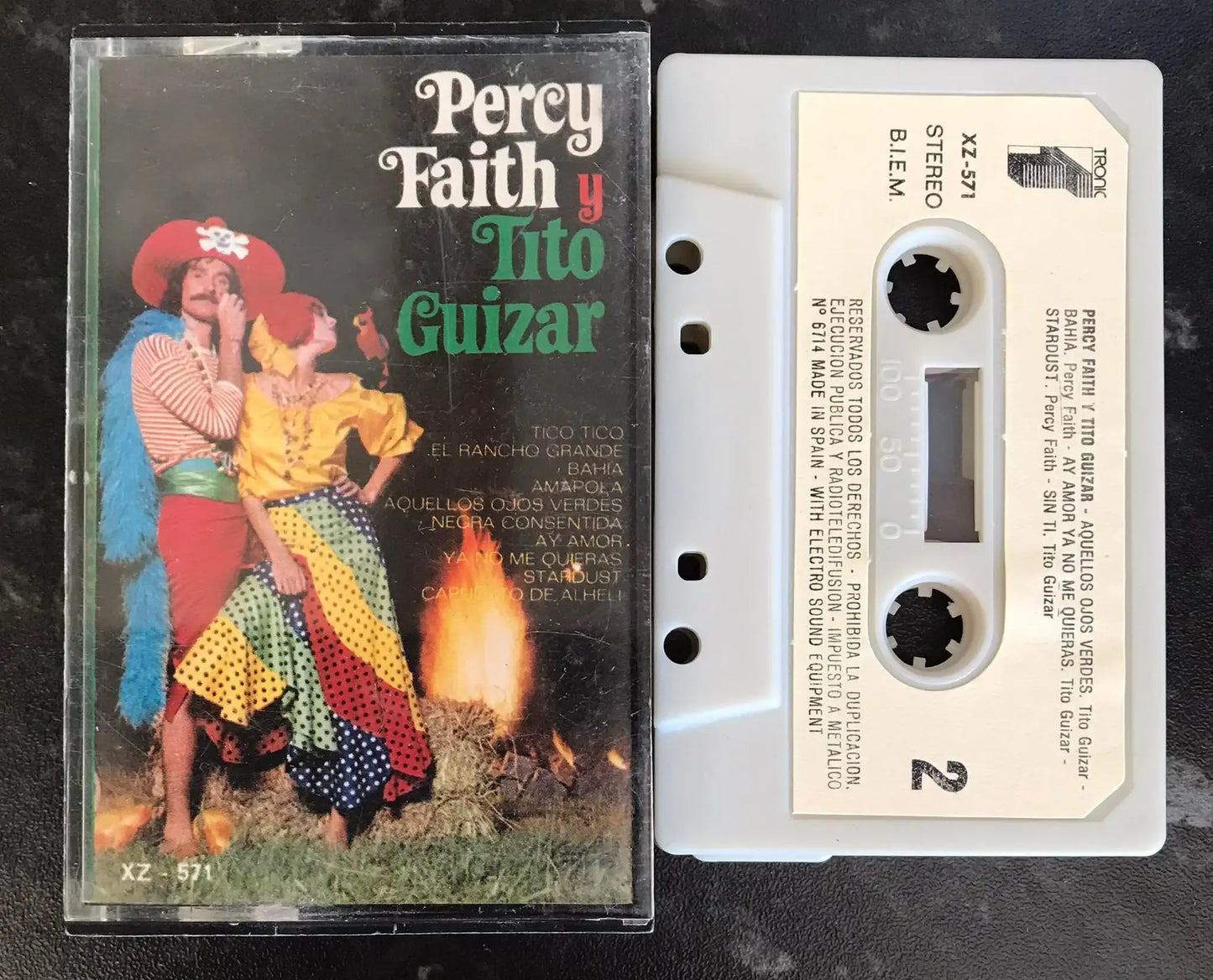 Percy Faith Y Tito Guizer Album, Tronic Label, XZ-571, Vintage Cassette Magretro