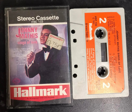 Johnny Mathis, Sings of Love Album, Hallmark Records, HSC 133, Vintage Cassette Magretro