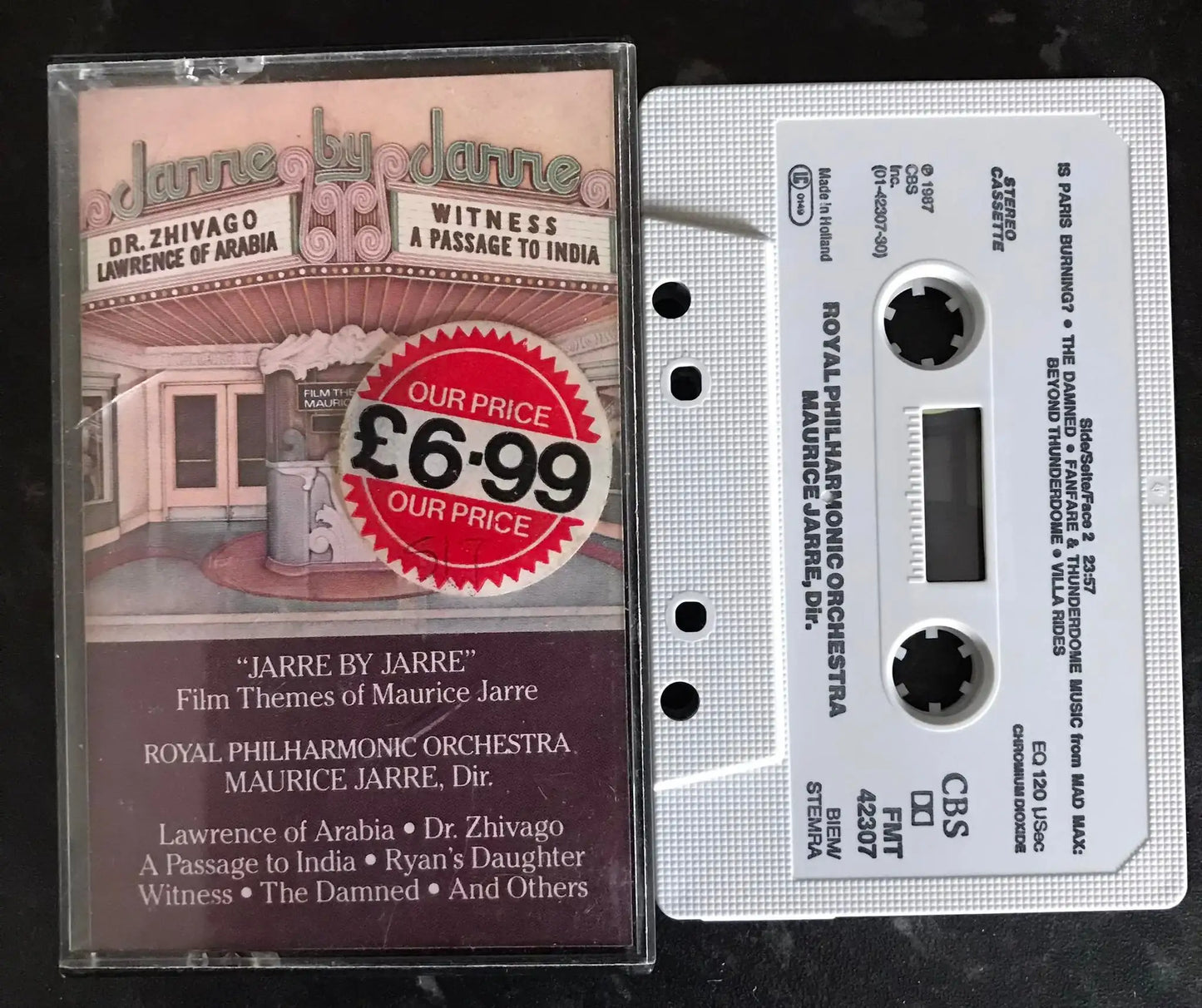 Jarre By Jarre, Film Themes Of Maurice Jarre, CBS, FMT 42307, Vintage Cassette Magretro