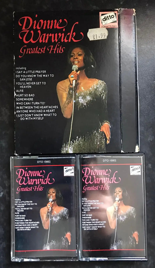 Dionne Warwick Greatest Hits Double Album, Ditto, DTO 10002, Vintage Cassette Magretro
