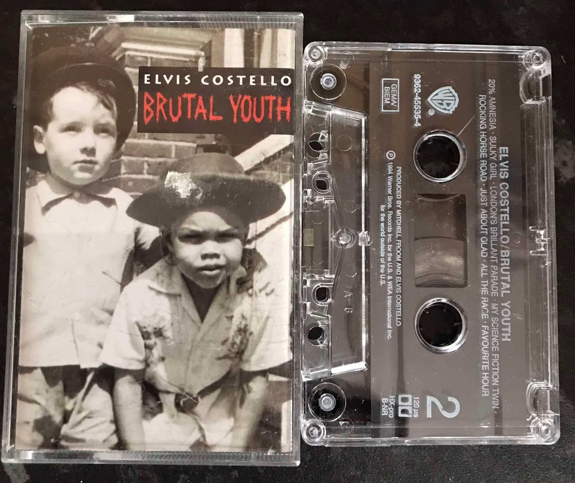 Elvis Costello, Brutal Youth Album, Warner Bros, 9362 45535 4, Vintage Cassette Magretro