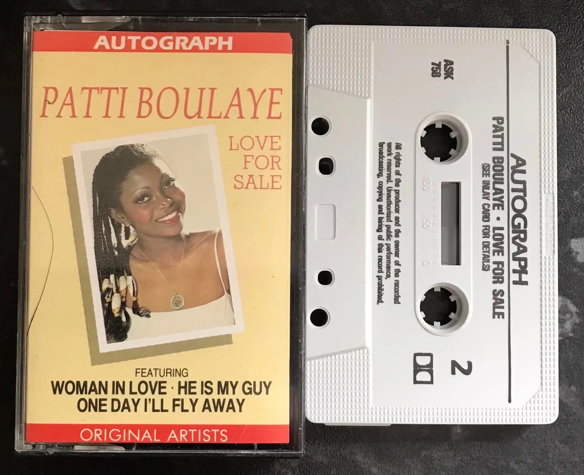 Patti Boulaye, Love For Sale Album, Autograph, ASK 758, Vintage Cassette Magretro