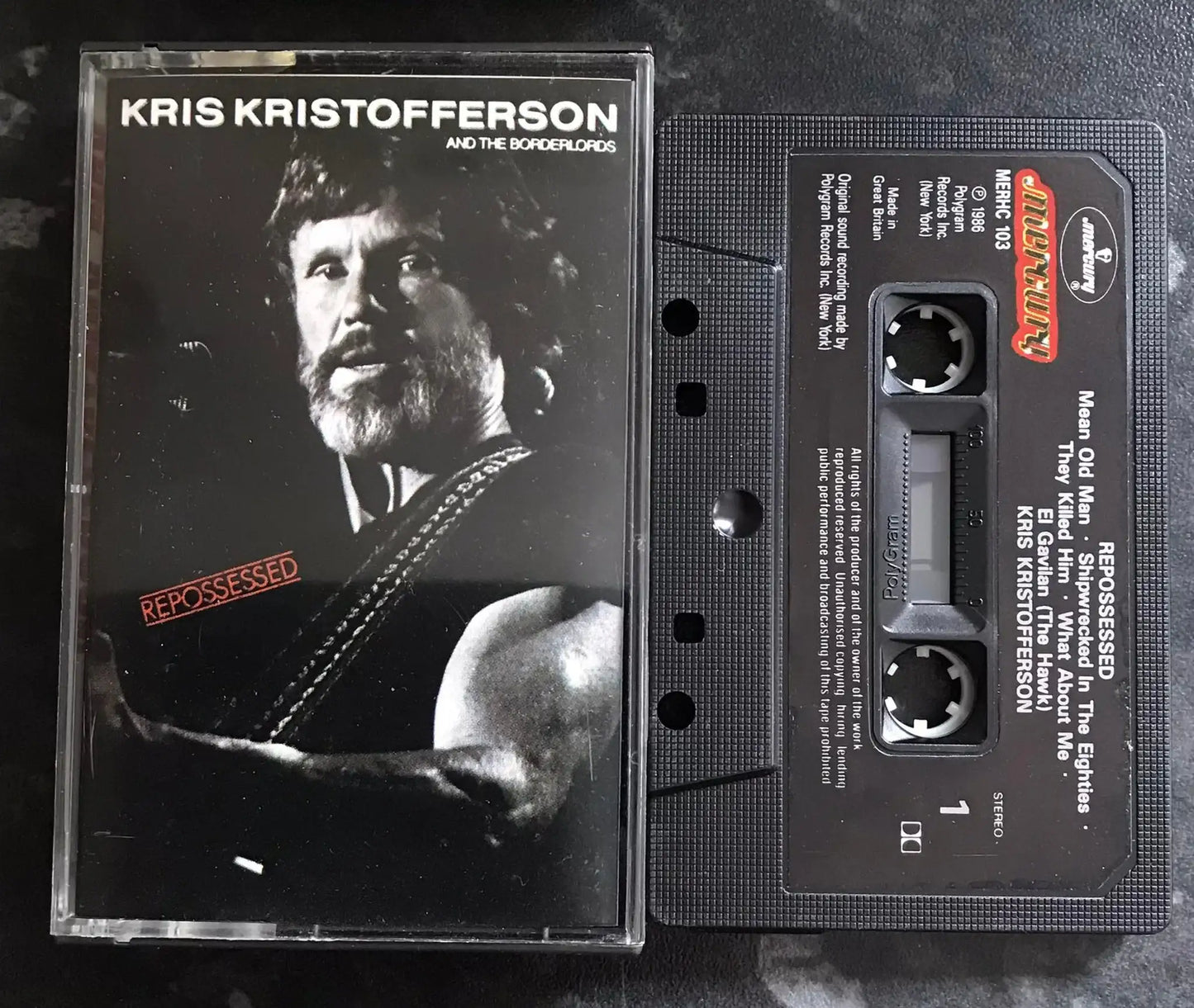 Kris Kristofferson, Repossessed Album, Mercury MERHC 103, Vintage Cassette Magretro