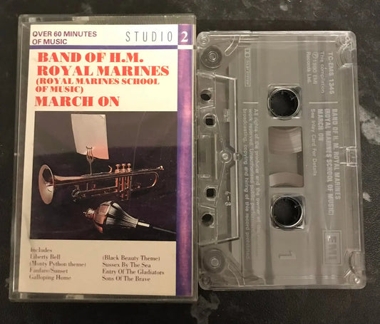 Band of H.M. Royal Marines, March On Album, EMI, TC-EMS 1345, Vintage Cassette Magretro