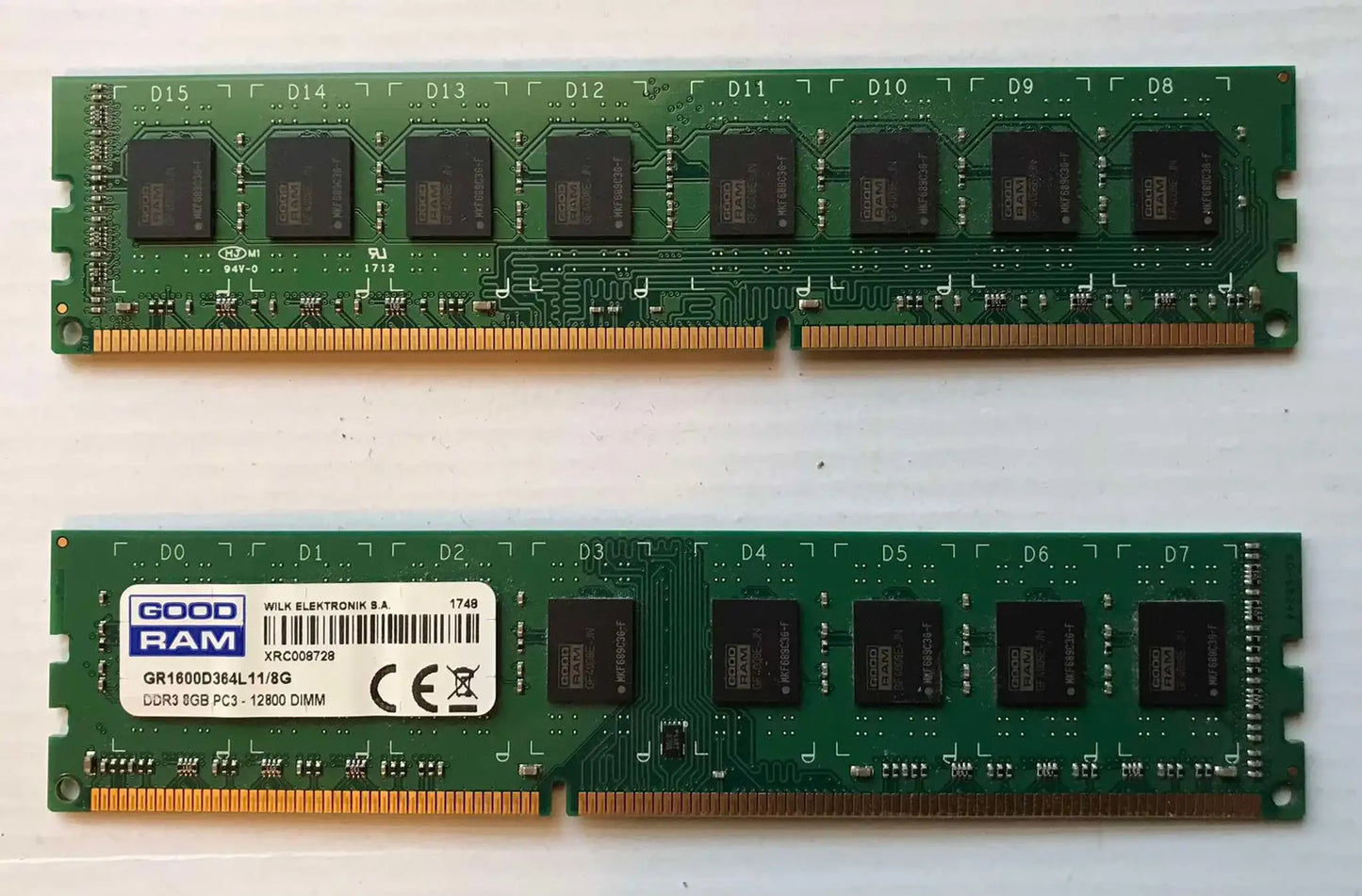 2 X GOODRAM 8GB DDR3 1600MHz PC3-12800 RAM, Desktop PC Memory, 240pin DIMM 16GB Magretro