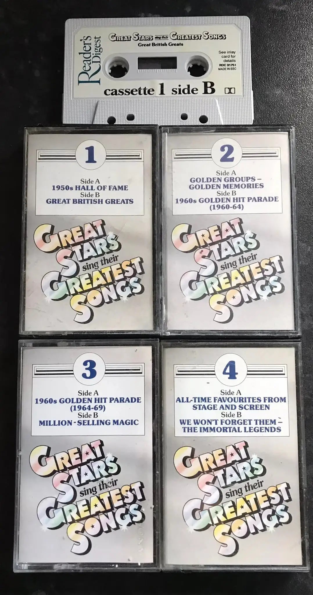 Great Stars Sing Their Greatest Songs, 4 Tape Set, RDC 91751, Readers Digest Magretro