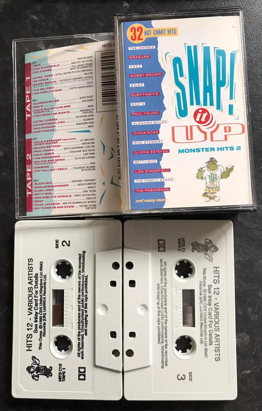 Snap It Up Monster Hits 2 Double Album, CBS, HITS C12, Vintage Cassette Magretro