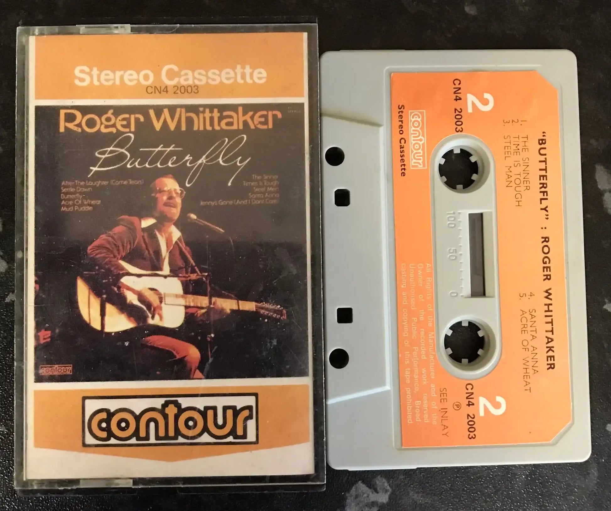 Roger Whittaker, Butterfly Album, Contour Label, CN4 2003, Vintage Cassette Magretro