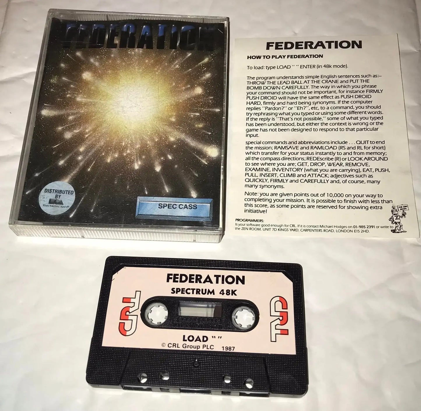 Federation, ZX Spectrum game by CRL, Working Magretro