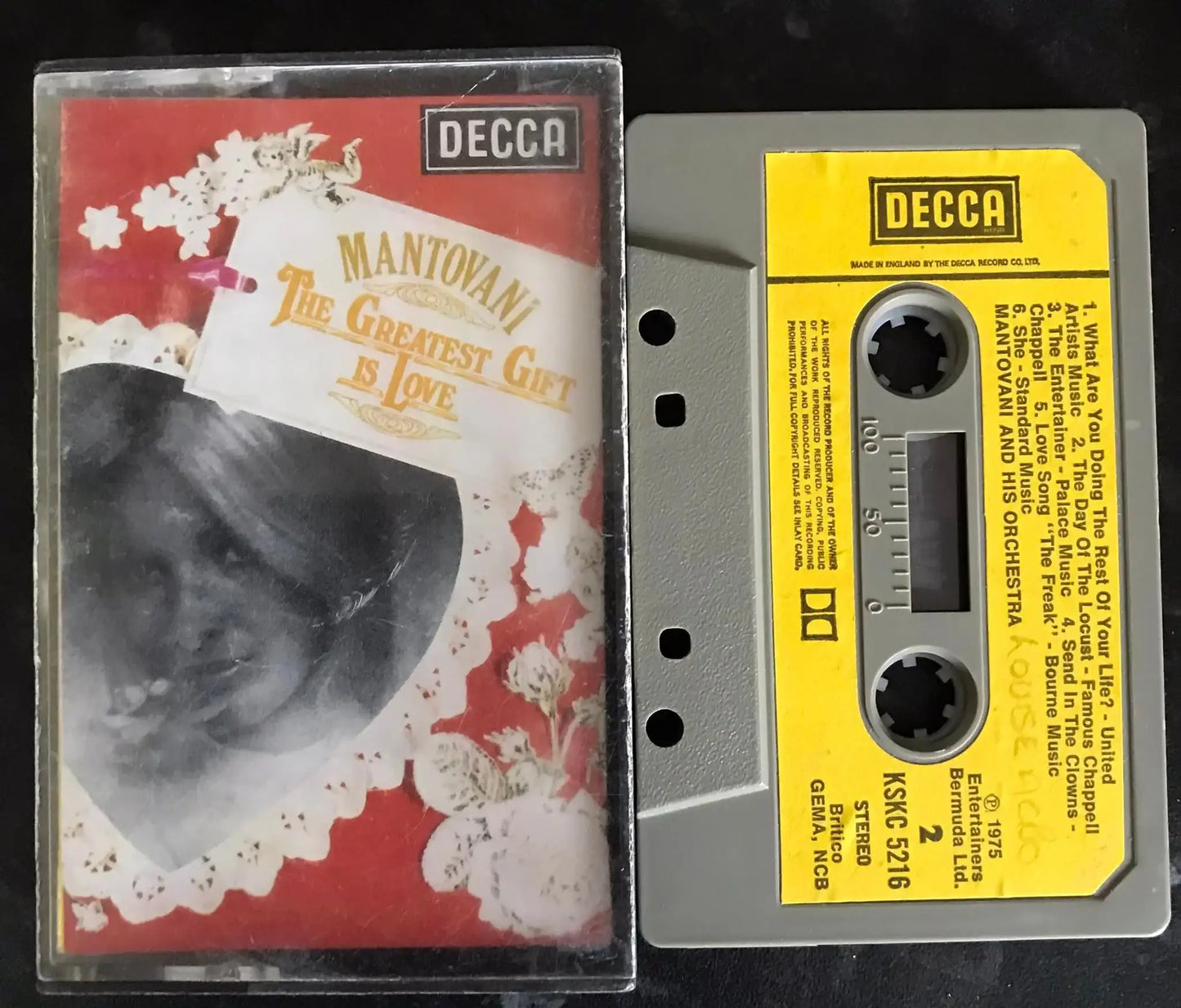 Mantovani, The Greatest Gift Of Love Album, kskc 5216, Decca, Vintage Cassette Magretro