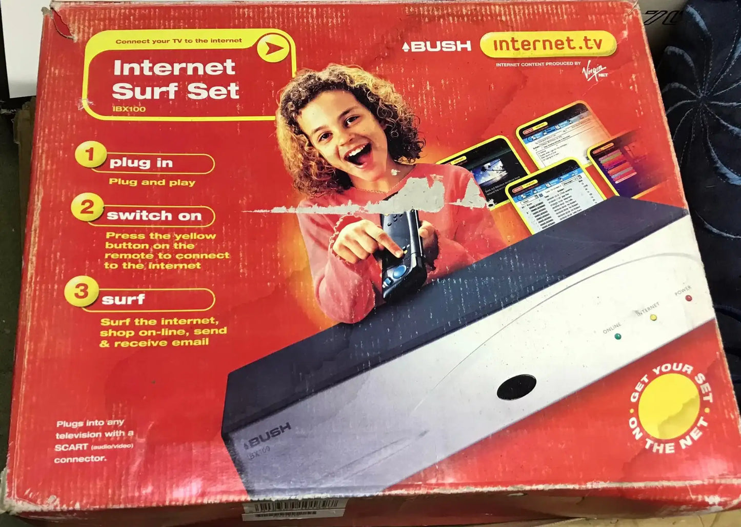 Vintage Bush Internet TV Surf Box IBX100 UK PAL Boxed Magretro