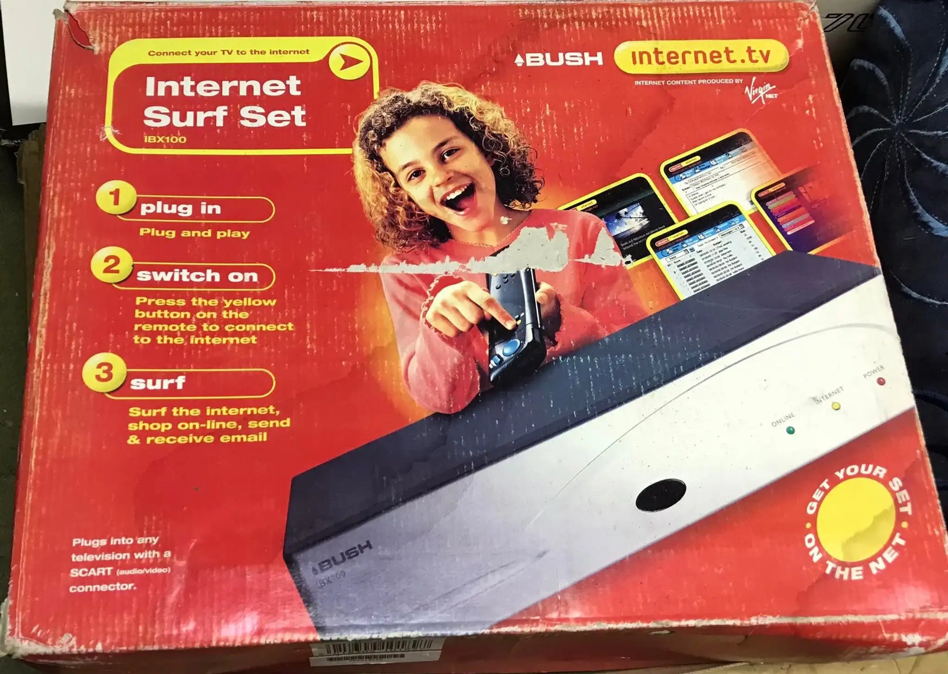 Vintage Bush Internet TV Surf Box IBX100 UK PAL Boxed Magretro