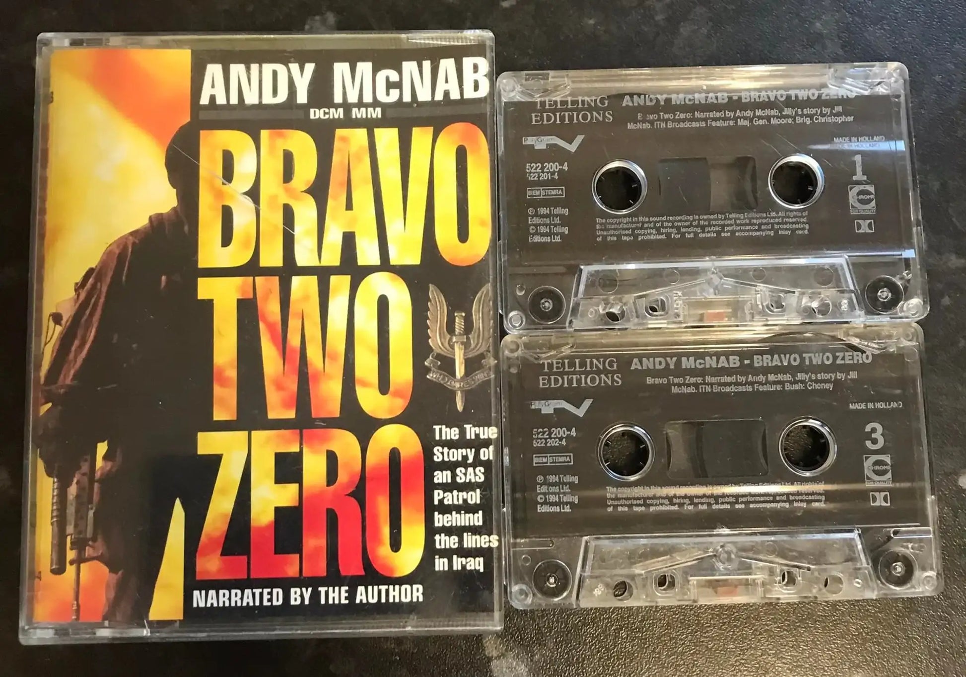 Bravo Two Zero Audiobook, Andy McNab, Polygram TV, 522200-4, Vintage Cassette Magretro