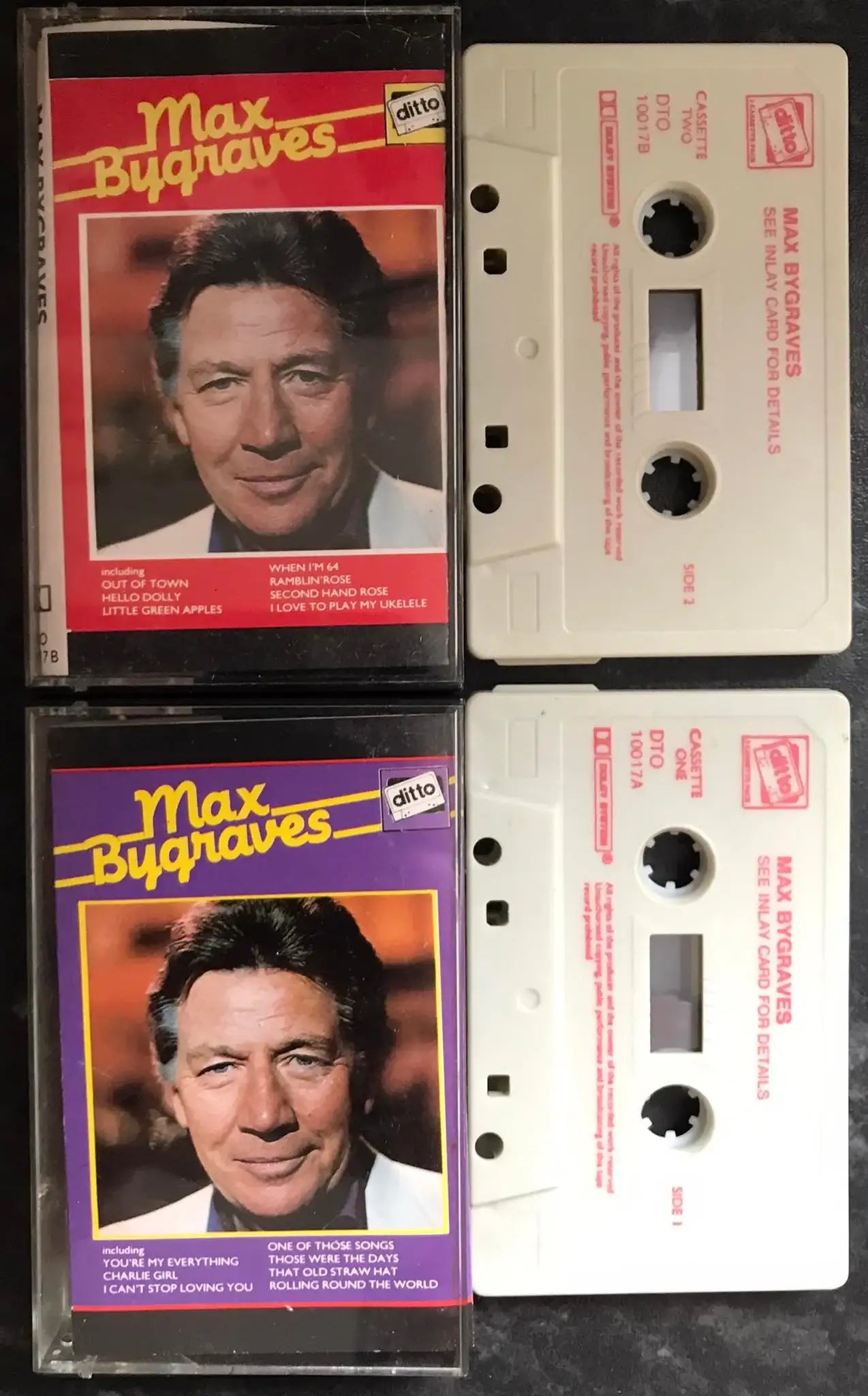 Max Bygraves, double cassette set, Ditto label, DTO 10017A, Vintage Cassette Magretro