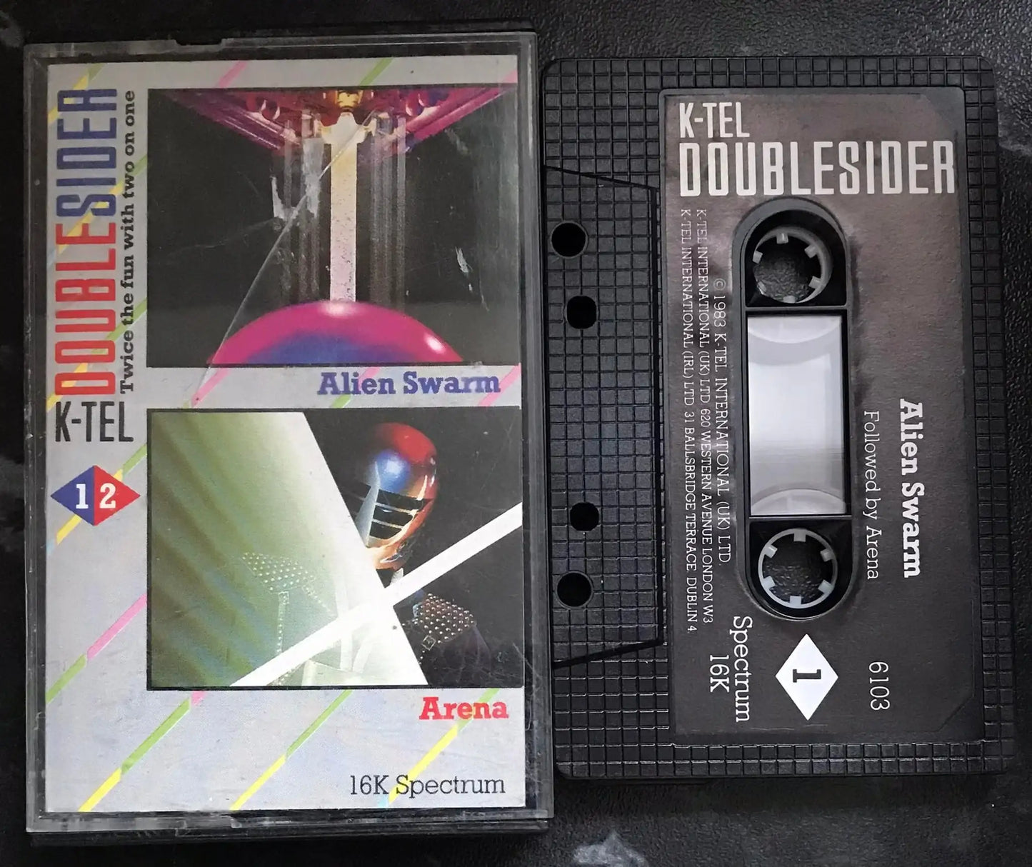 Double Sider, Alien Swarm, Arena Games, ZX Spectrum, Released by Ktel Magretro