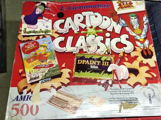 Vintage Commodore Amiga A500 Cartoon Classic Pack For Sale, UK PAL Magretro