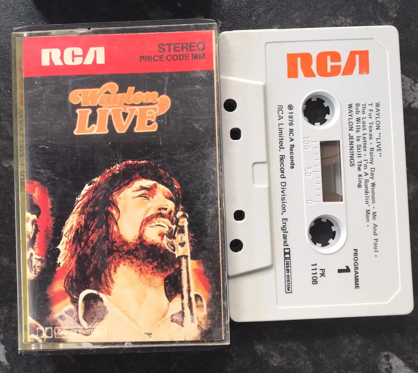Waylon Live Album, Waylon Jennings, Vintage Cassette, PK 11108, RCA Magretro