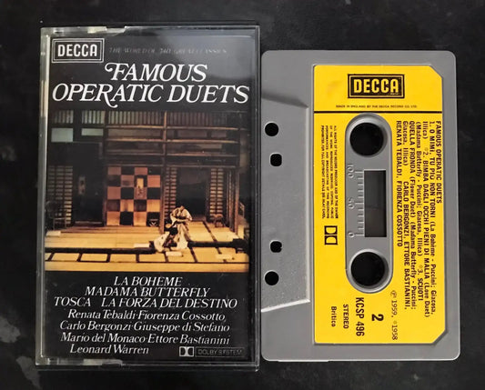 Famous Operatic Duets Album, Decca, KCSP 496, Vintage Cassette Magretro
