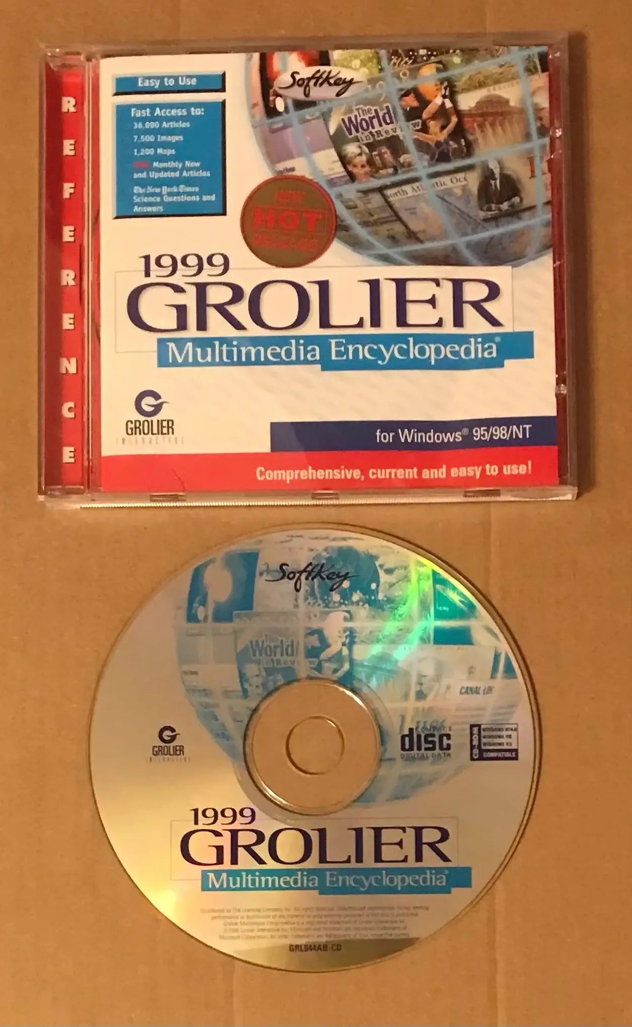 YEAR 1999 GROLIER MULTIMEDIA ENCYCLOPEDIA - PC CD-Rom game Magretro