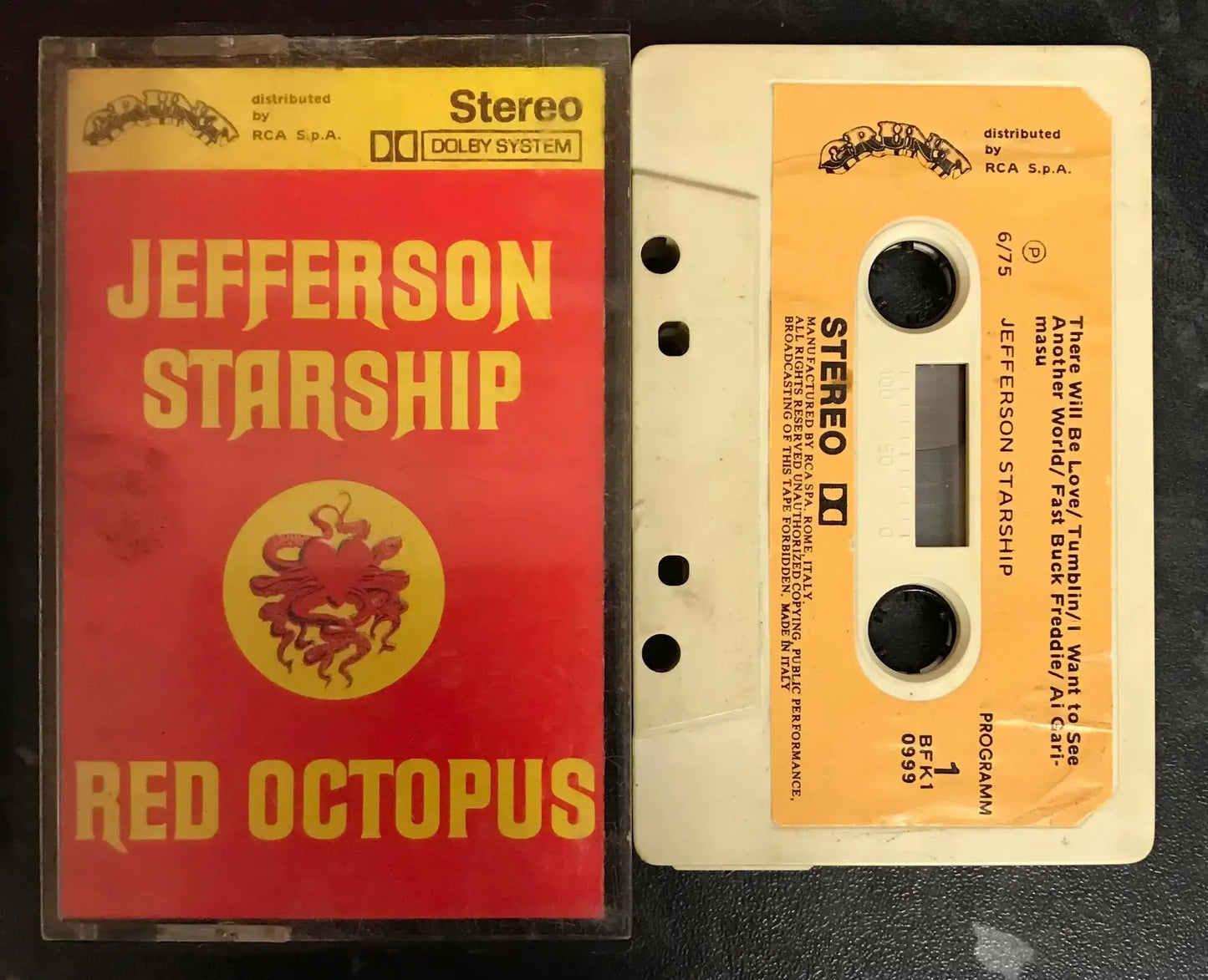 Jefferson Starship, Red Octopus, Grunt Label, BFK1 0999, Vintage Cassette Magretro