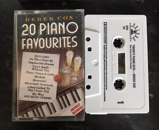 20 Piano Favourites, Derek Cox, Nelson Records, CYU 111, Vintage Cassette Magretro