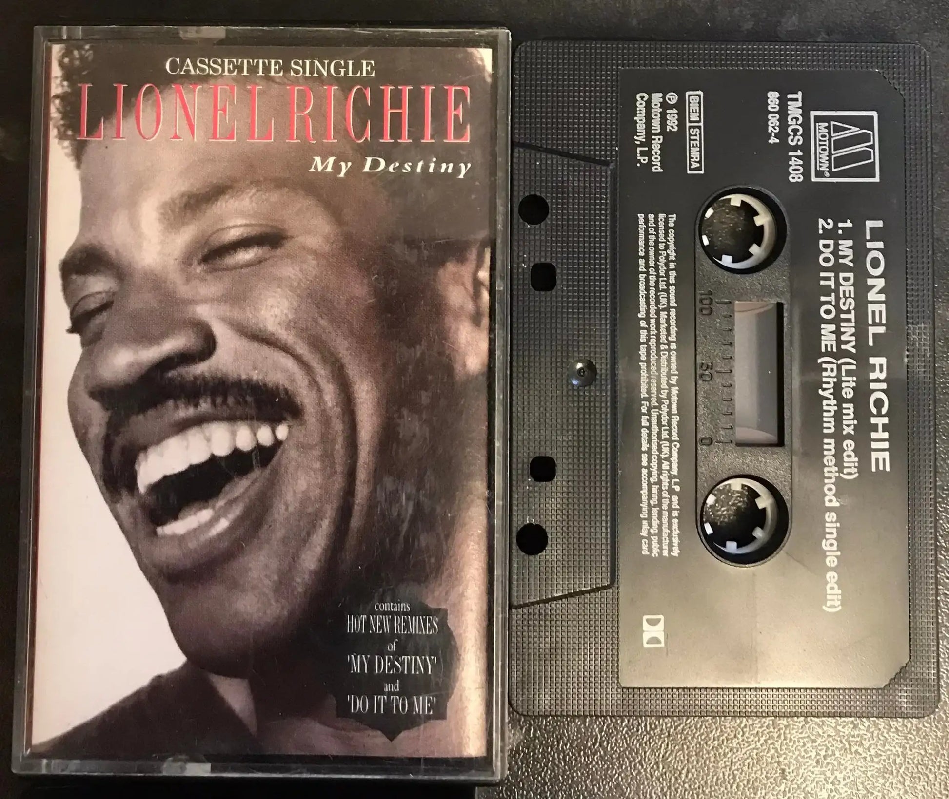 Lionel Richie, My Destiny Single, Motown, TMGCS 1408, Vintage Cassette Magretro