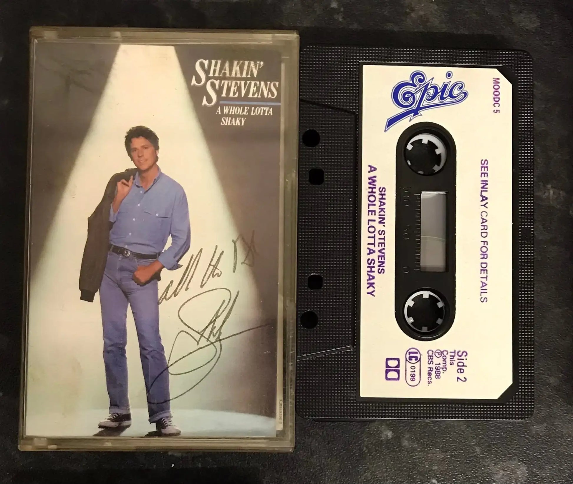 Shakin' Stevens, AUTOGRAPHED,A Whole Lotta Shaky Album, Epic, MOOD C5, Vintage Magretro