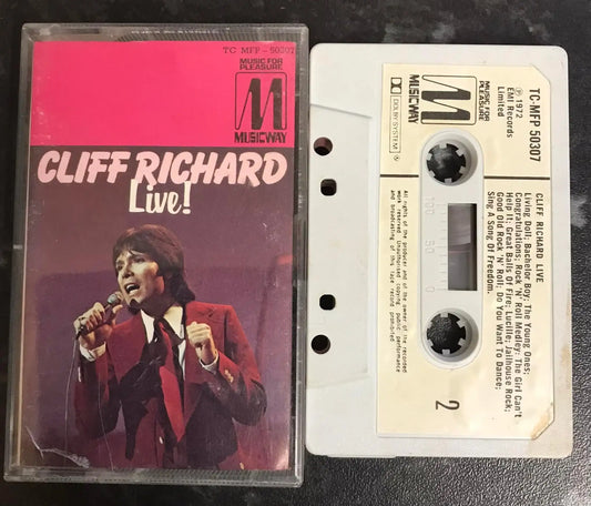 Cliff Richard Live!, Musicway, TC-MFP 50307, Vintage Cassette Magretro