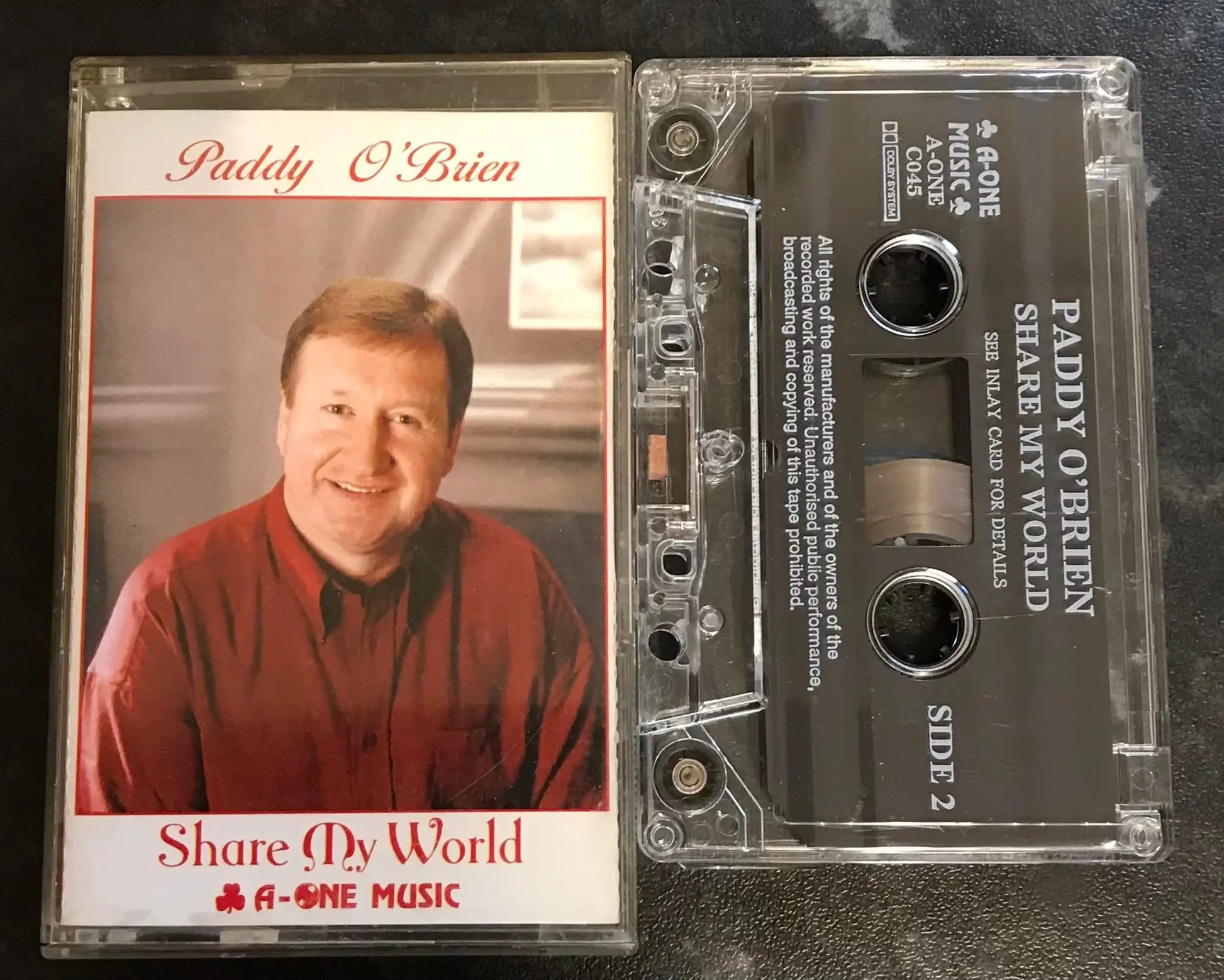 Paddy O'Brien, Share My World Album, a-0ne c045, Vintage Cassette Magretro