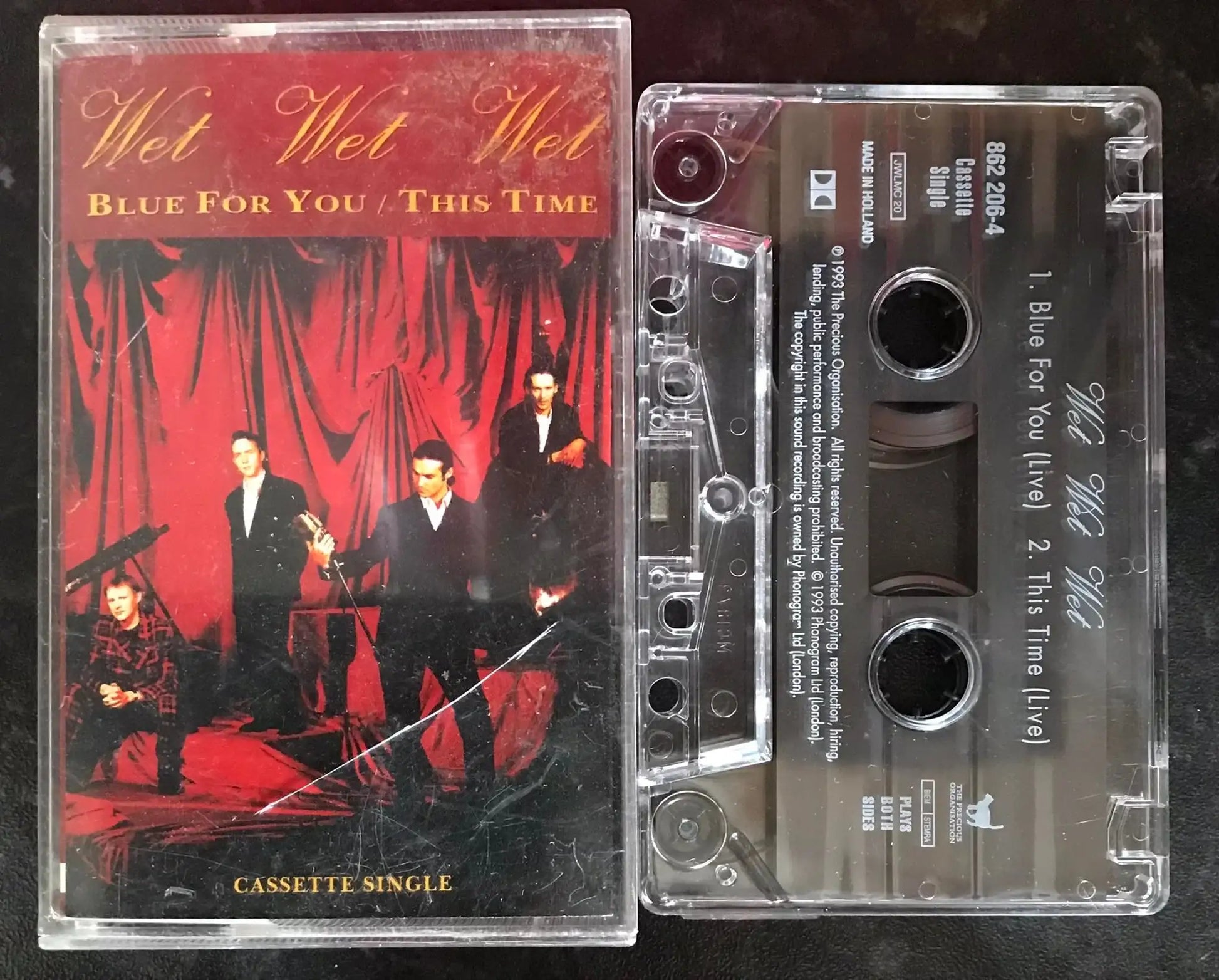 Wet Wet Wet, Blue For You Live Single, Precious Org, 862 206-4, Vintage Cassette Magretro