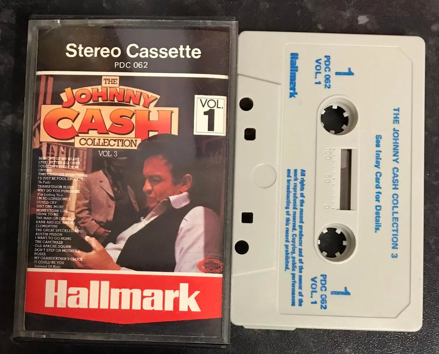 The Johnny Cash Collection 3, vol 1 tape, HALLMARK, PDC 062, Vintage Cassette Magretro