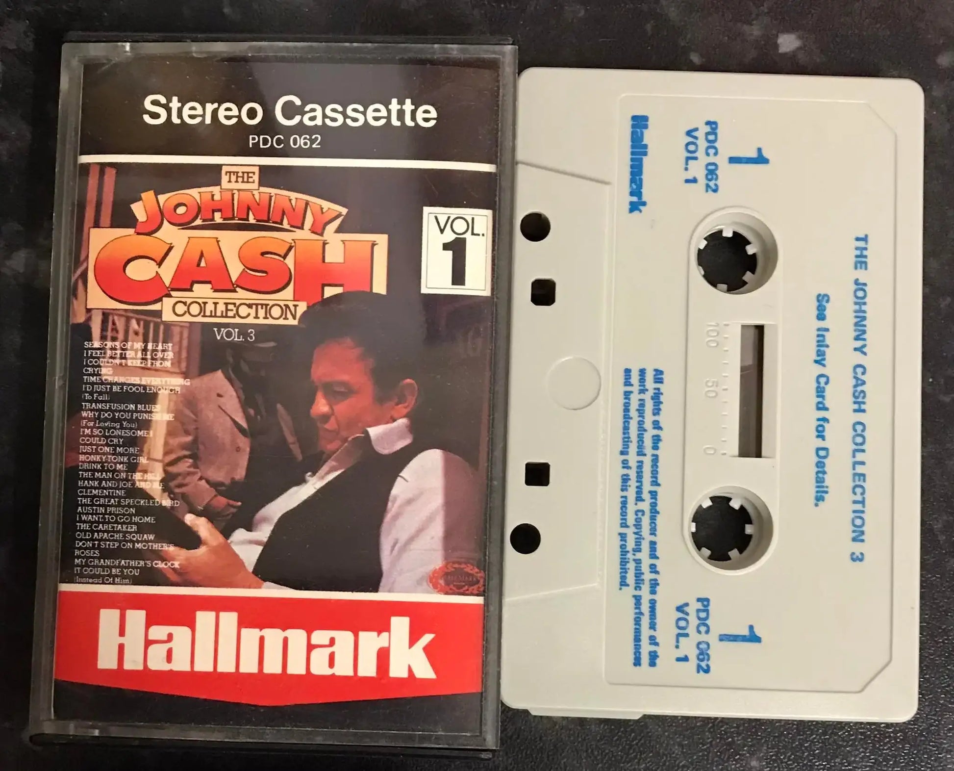 The Johnny Cash Collection 3, vol 1 tape, HALLMARK, PDC 062, Vintage Cassette Magretro