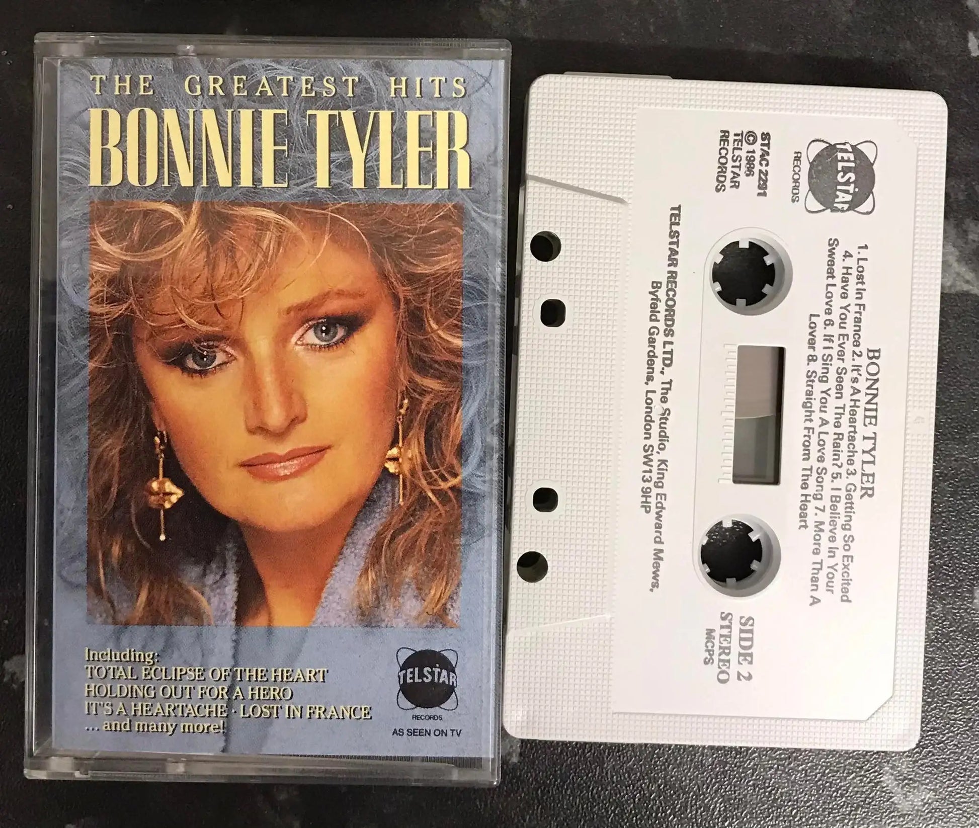 The Greatest Hits Album, Bonnie Tyler, Telstar, STAC 2291, Vintage Cassette Magretro