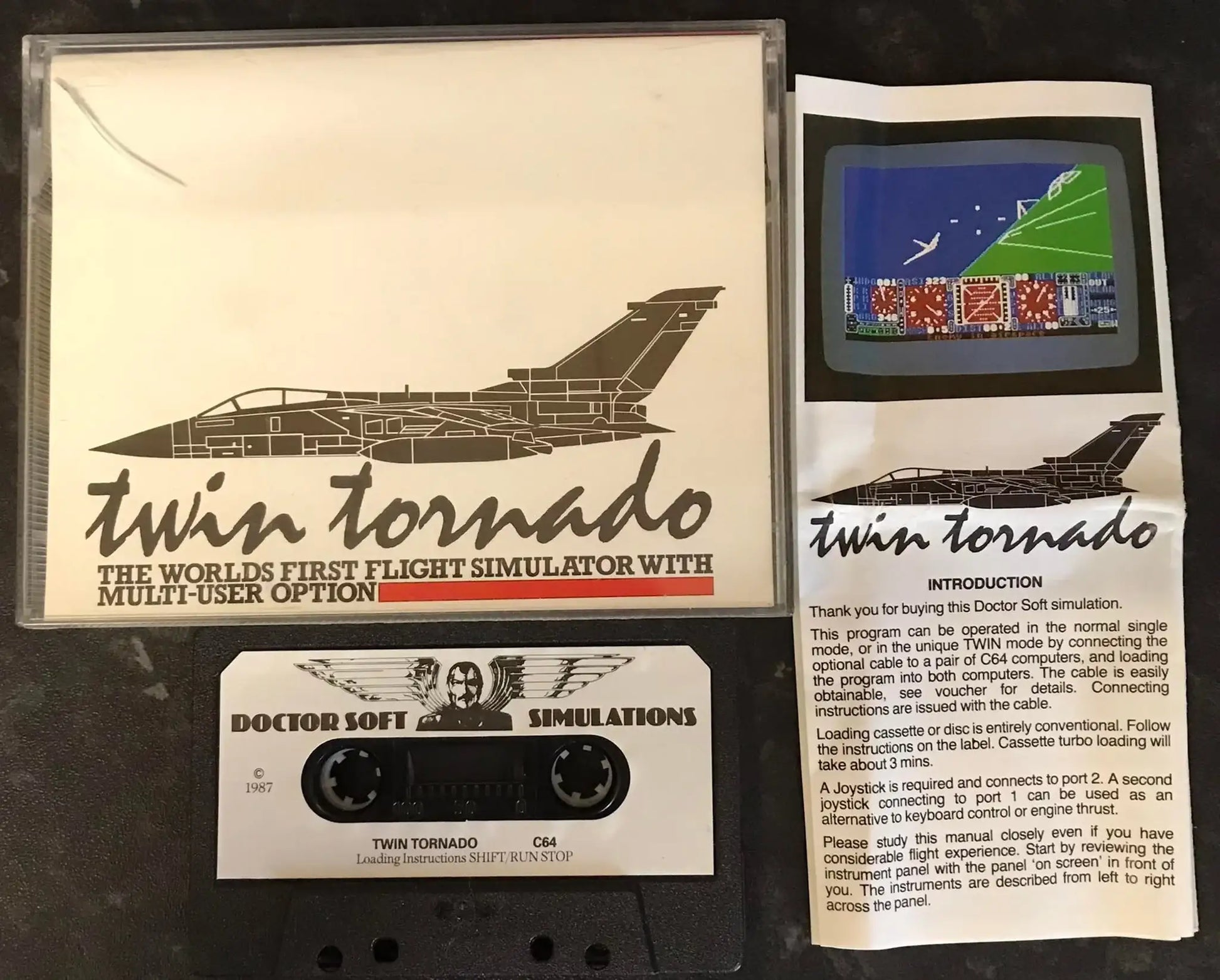 Twin Tornado, C64 game by Doctor Soft Simulations, RARE, WORKING Magretro