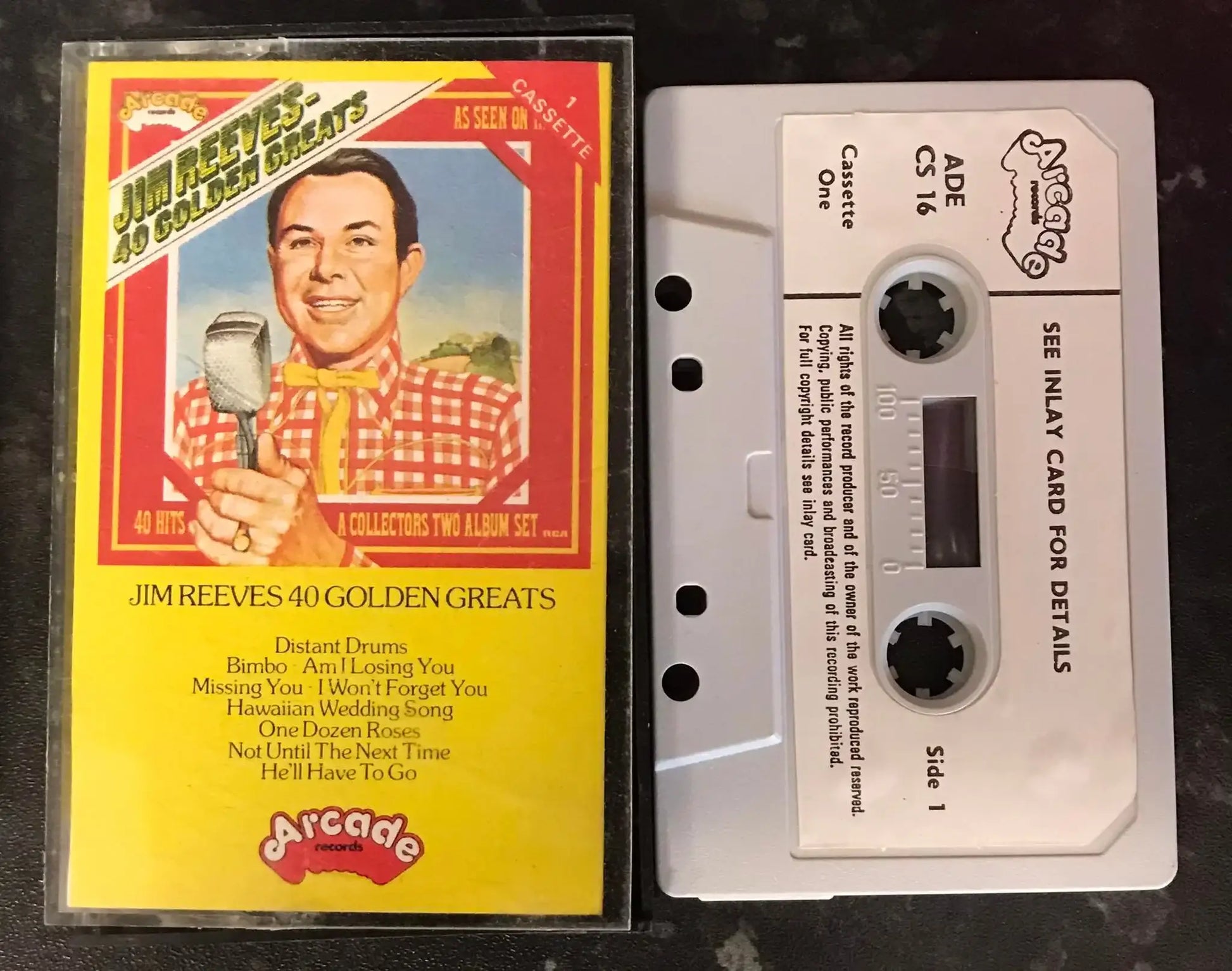 Jim Reeves 40 golden greats Album, Vol 1, ADE CS 16, Vintage Cassette Magretro