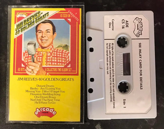 Jim Reeves 40 golden greats Album, Vol 1, ADE CS 16, Vintage Cassette Magretro