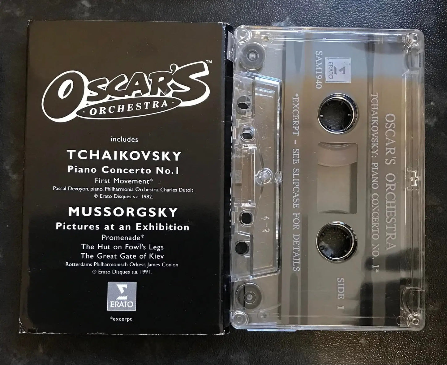 Oscars Orchestra, Tchaikovsky, Mussorgsky, Erato, SAM1940, Vintage Cassette Magretro