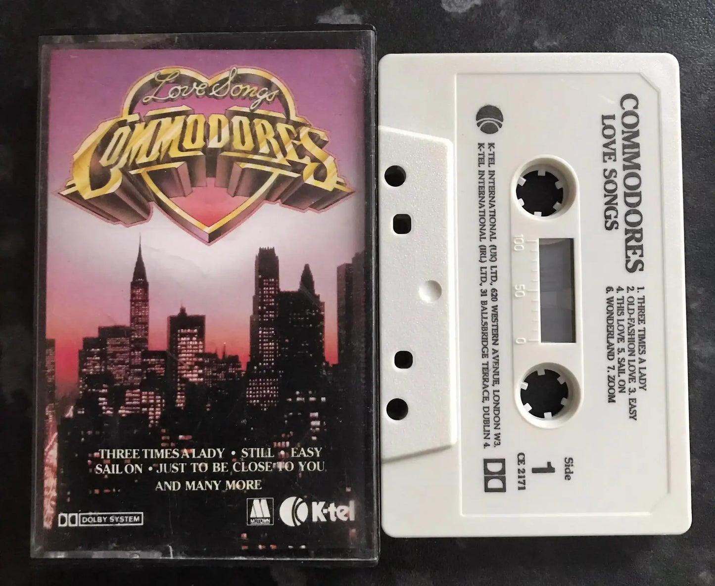 Commodores, Love Songs Album , K-Tel, CE 2171, Vintage Cassette Magretro