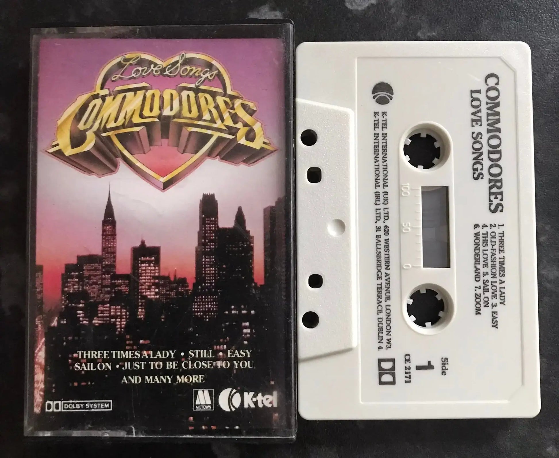 Commodores, Love Songs Album , K-Tel, CE 2171, Vintage Cassette Magretro