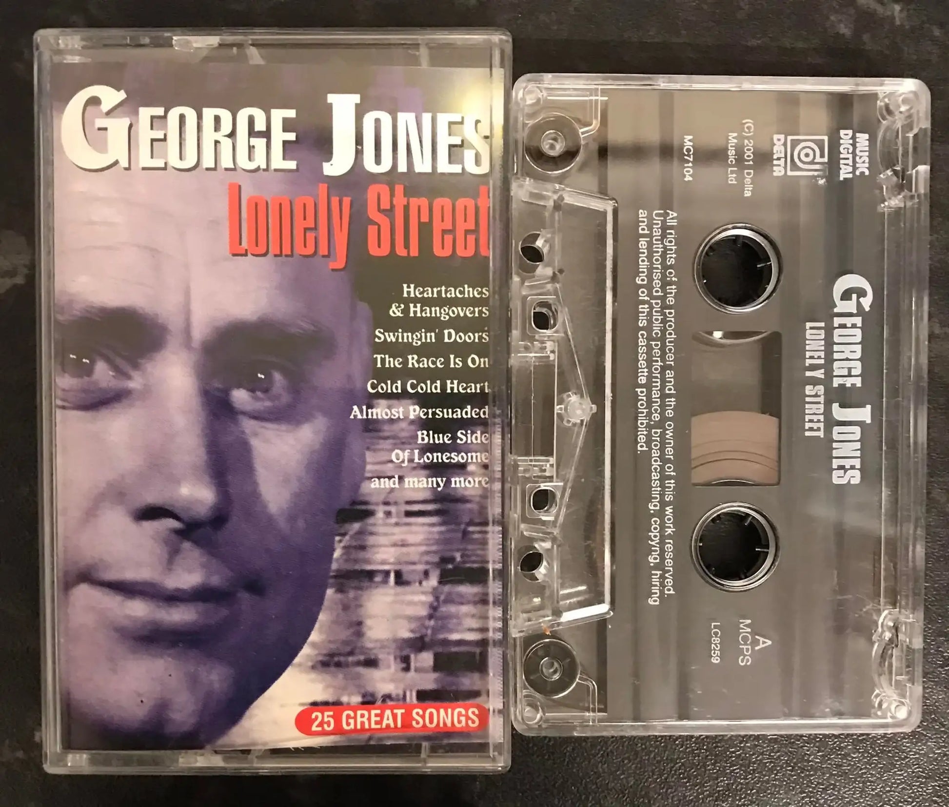 George Jones, Lonely Street Album, mc 7104, Music Digital, Vintage Cassette Magretro
