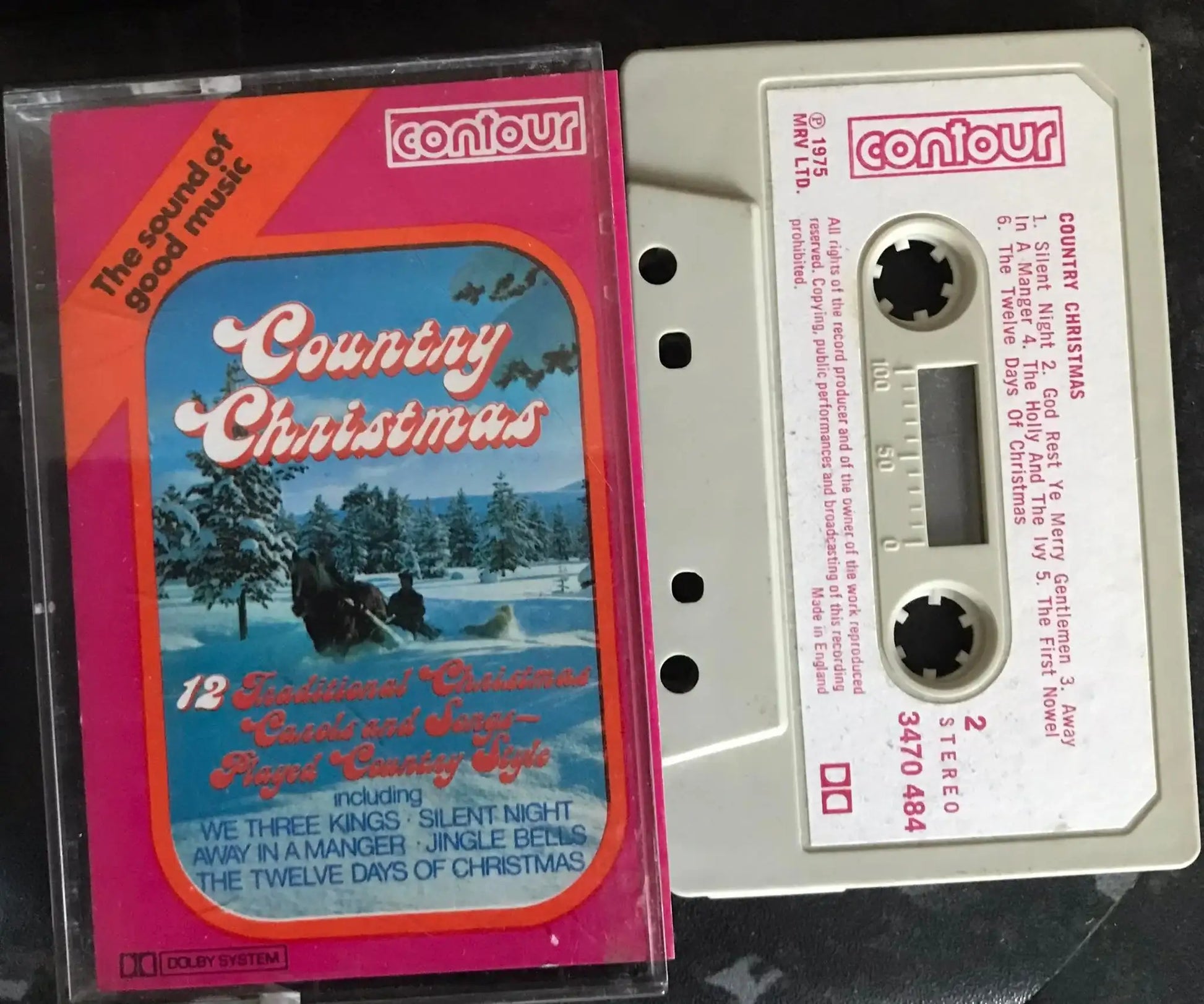 Country Christmas Album, Contour Label, 3470 484, Vintage Cassette Magretro