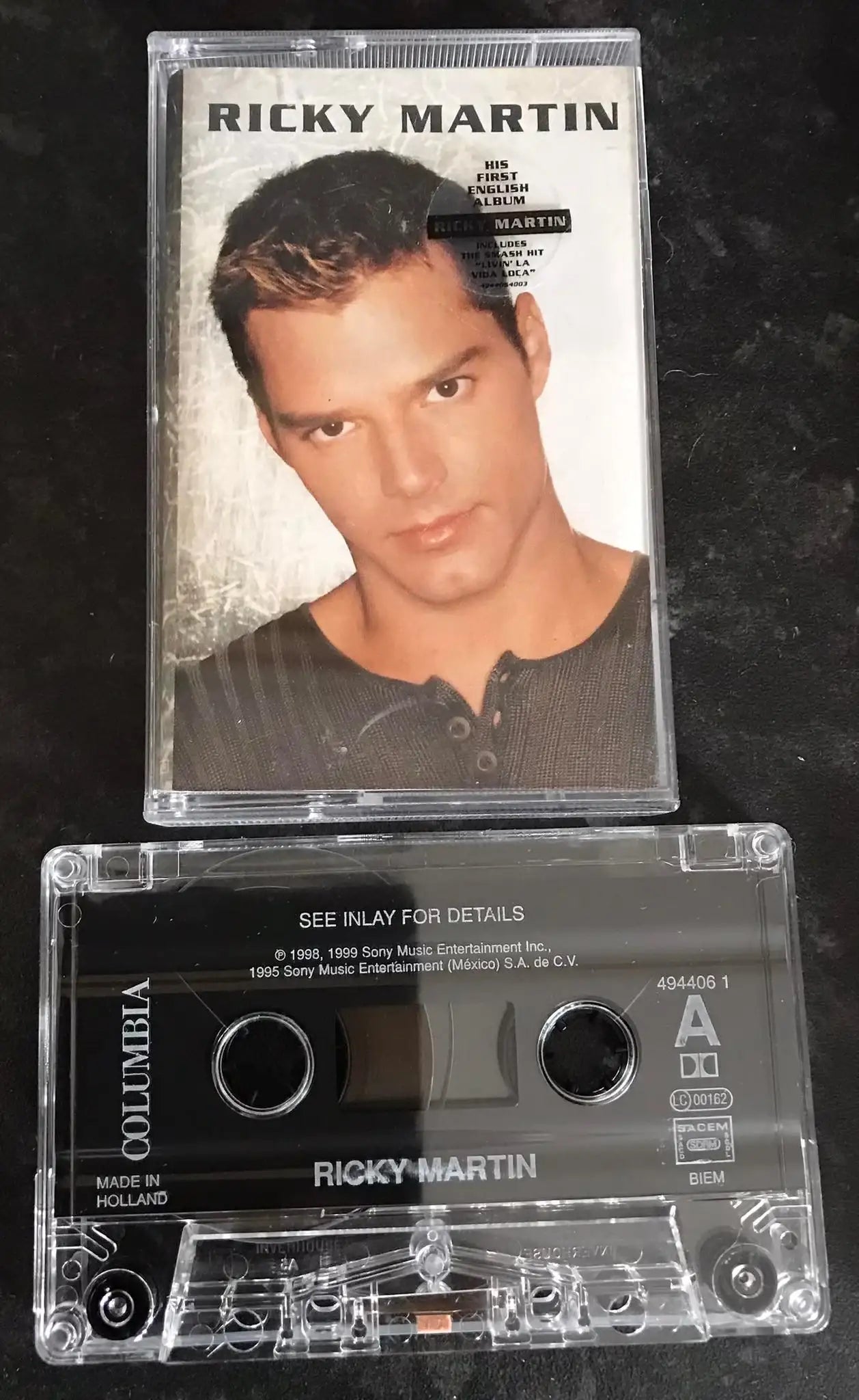 Ricky Martin, Self Titled Album, Columbia, 494406-4, Vintage Cassette Magretro