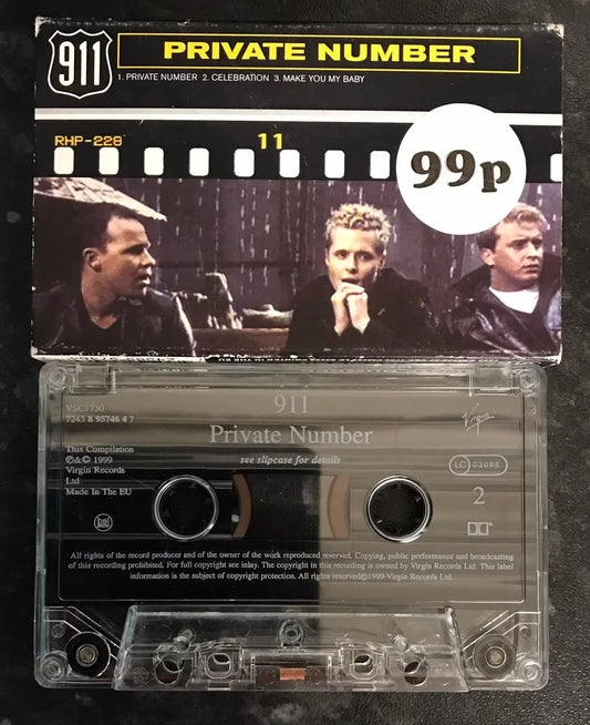 911, Private Number Single, Virgin, VSC 1730, Vintage Cassette Magretro