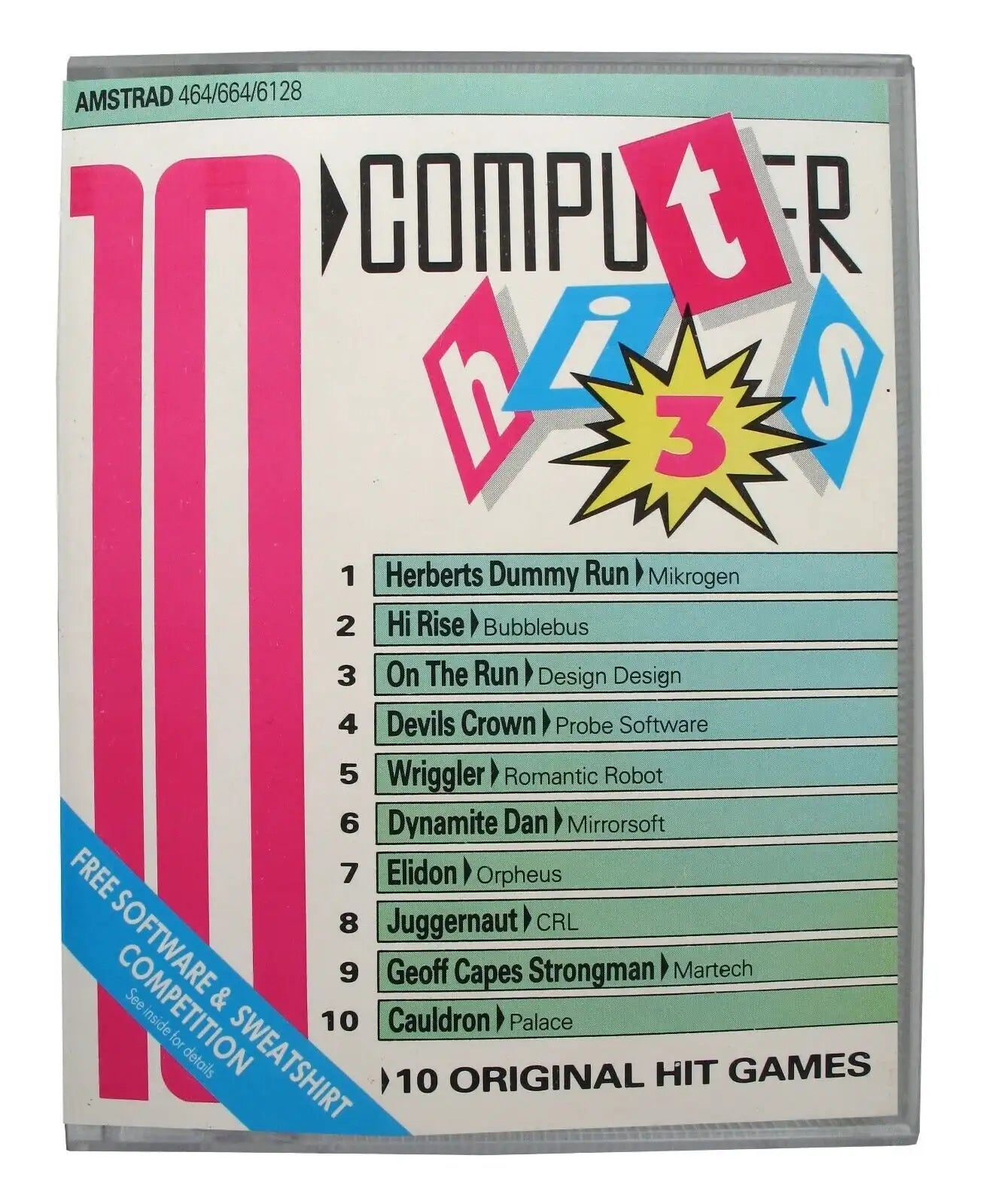 10 Computer Hits 3, CPC 464 / 664 Released by Beau Jolly, RARE Magretro