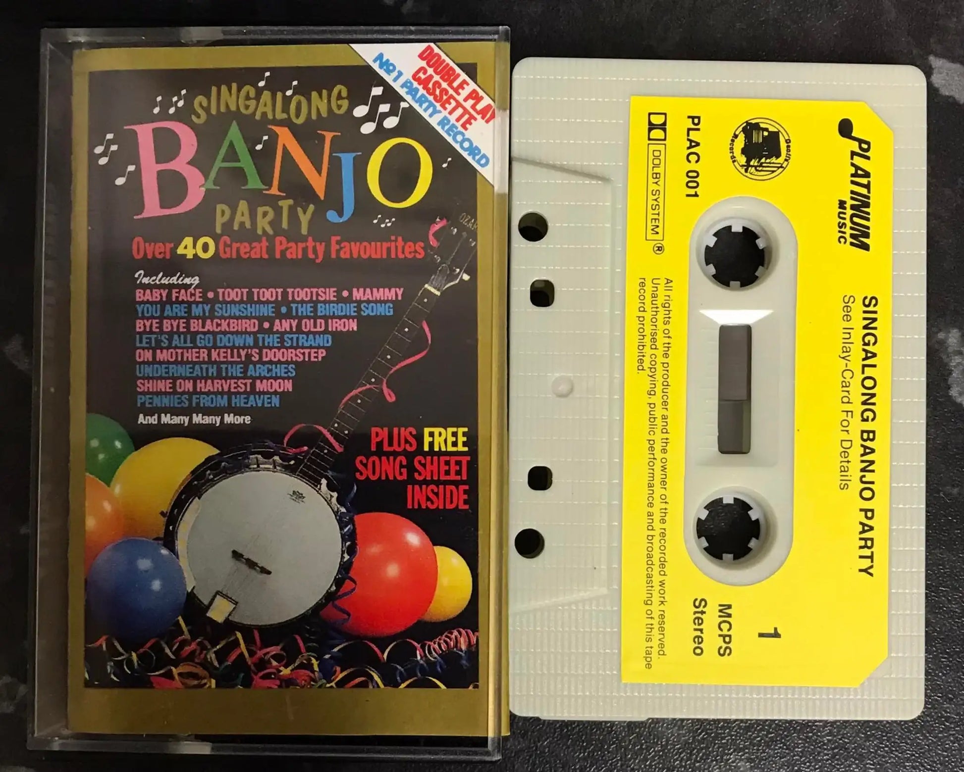 Singalong Banjo Party Album, Platinum Music, PLAC001, Vintage Cassette Magretro
