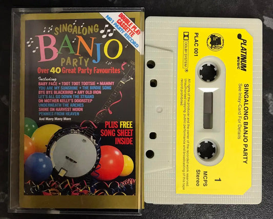 Singalong Banjo Party Album, Platinum Music, PLAC001, Vintage Cassette Magretro