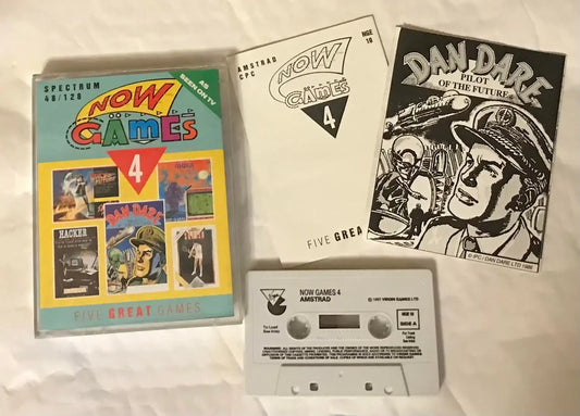 Now Games 4 (Mis-Packaged), CPC 464 / 664, Released by Virgin Magretro