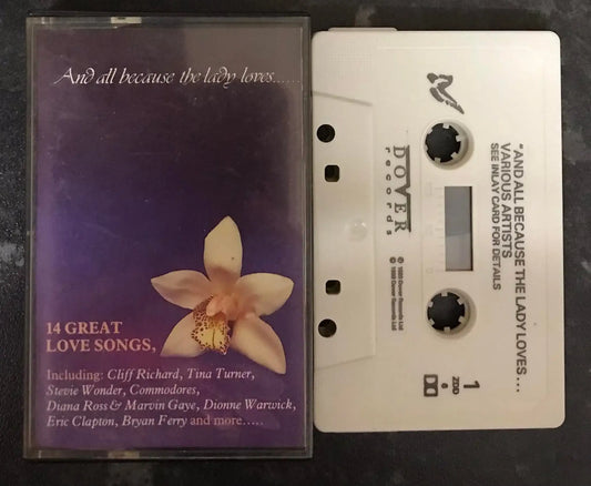 All Because The Lady Loves Album, DOVER RECORDS, ZDD 6, Vintage Cassette Magretro